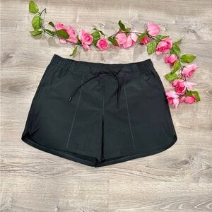 Lands' End Black Plus Size Curvy Swim Bathing Shorts Sz 16W Adjustable Waist
